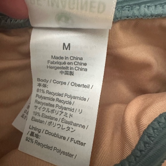 J.Crew Ribbed Curved-Waist Cheeky String Bikini Bottoms Swim Medium Blue/Green - Picture 4 of 7